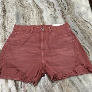 Frayed Hem Women Shorts in Rust by American eagle